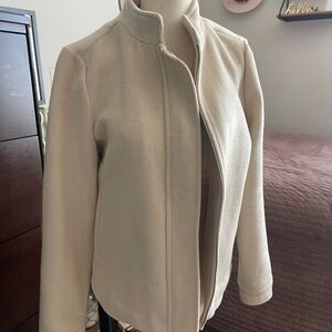 Apt. 9 Cream Zip-Front Pea Coat